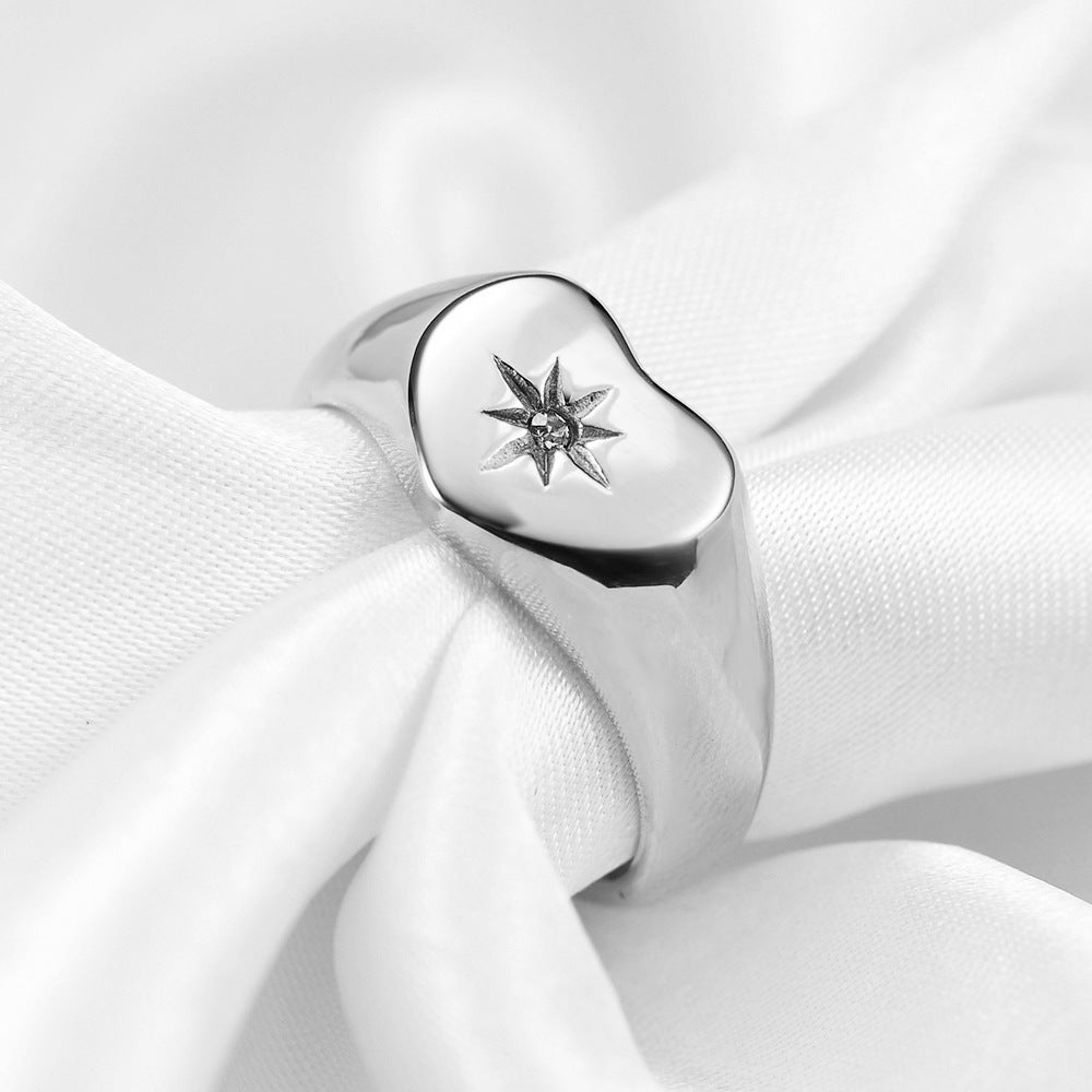 Titanium Diamond Heart Ring