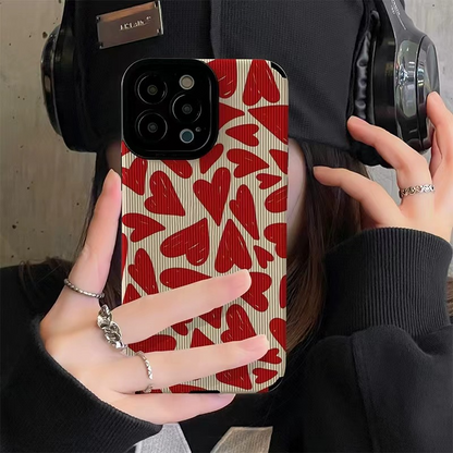 Red Love Leather Phone Case