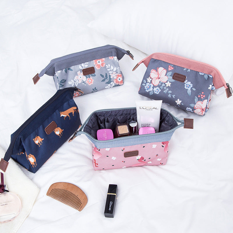 WEEKEIGHT Flamingo Makeup Bag - Compact Travel Pouch