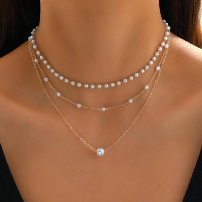 Vintage Heart Pearl Necklace