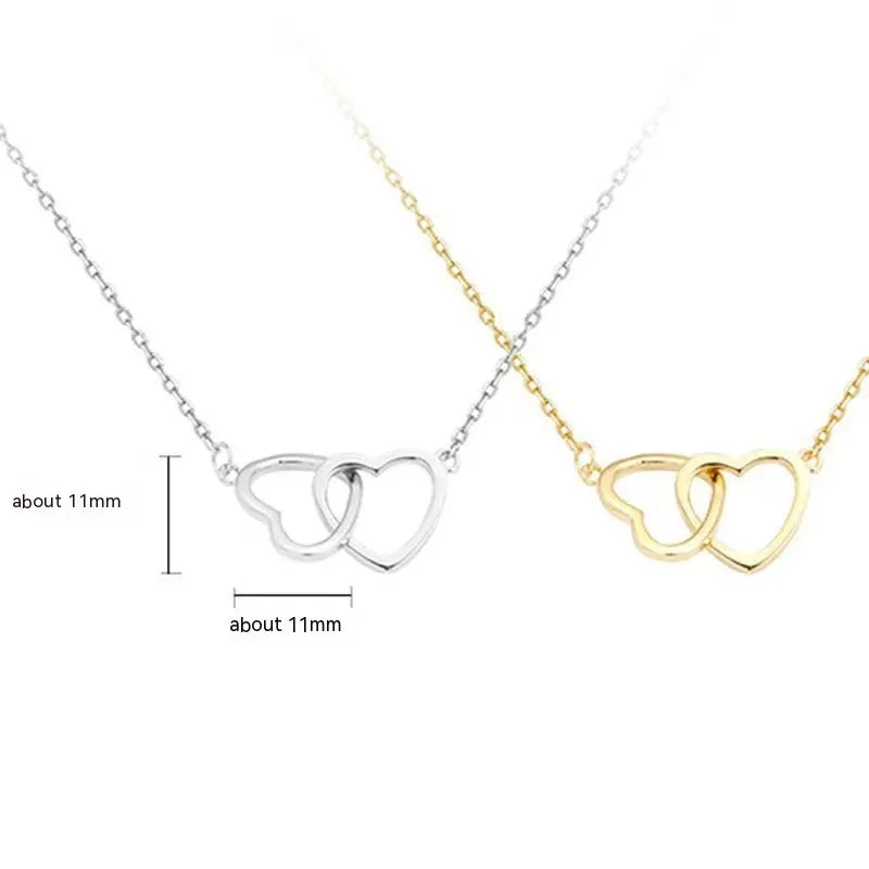Twin Heart Minimalist Necklace