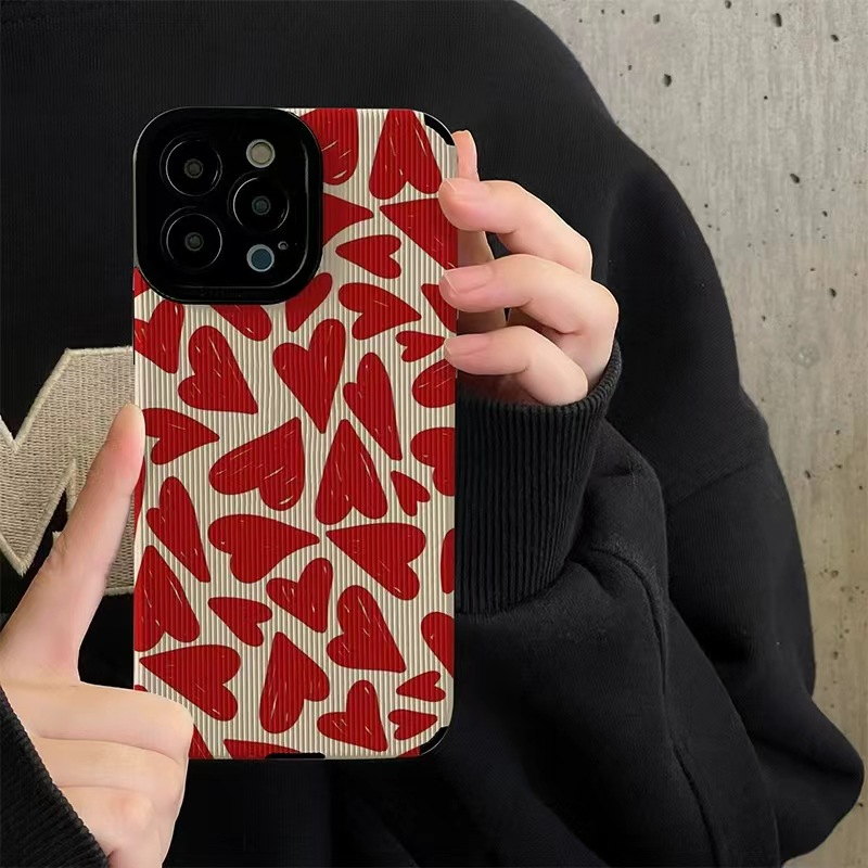Red Love Leather Phone Case
