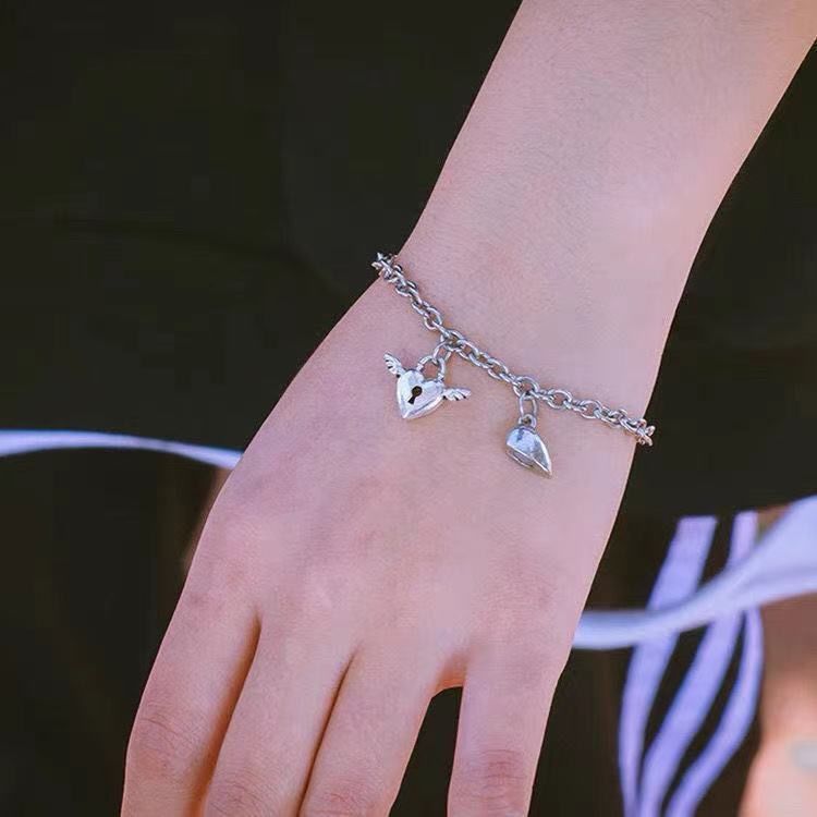 Heart Lock Couple Bracelets - Simple Key and Heart Design
