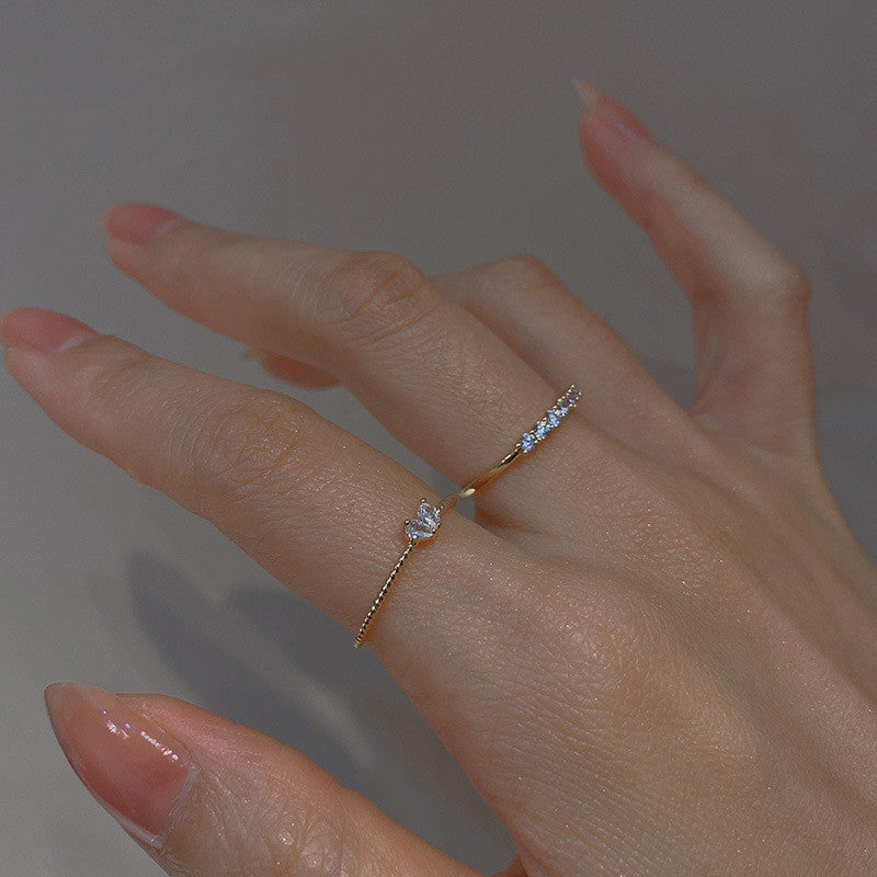 Chic Heart Zircon Ring for Women