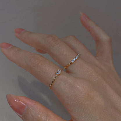 Chic Heart Zircon Ring for Women