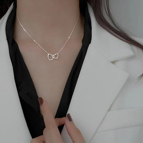 Twin Heart Minimalist Necklace