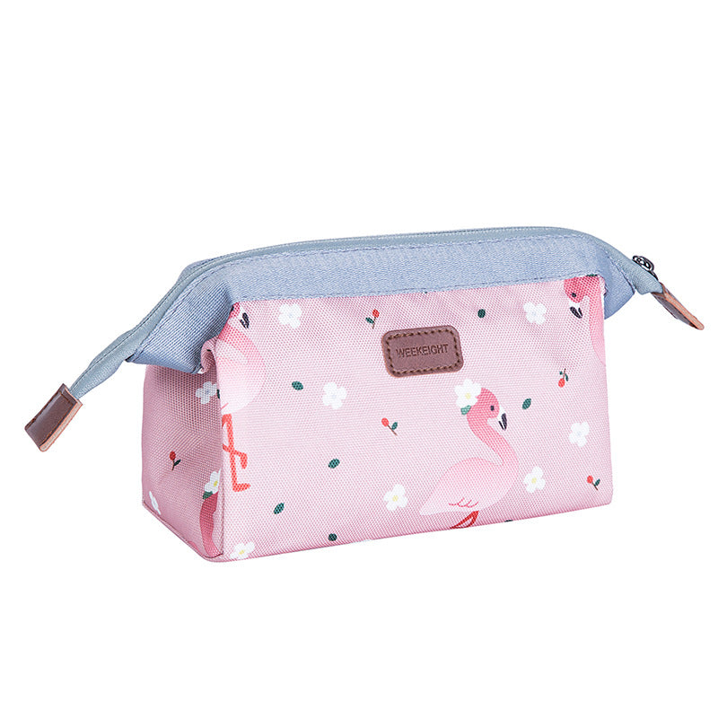 WEEKEIGHT Flamingo Makeup Bag - Compact Travel Pouch