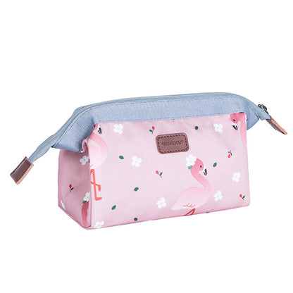 WEEKEIGHT Flamingo Makeup Bag - Compact Travel Pouch