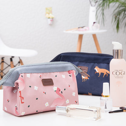 WEEKEIGHT Flamingo Makeup Bag - Compact Travel Pouch