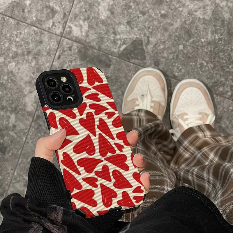 Red Love Leather Phone Case