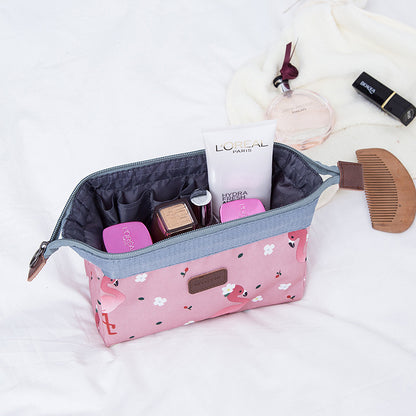 WEEKEIGHT Flamingo Makeup Bag - Compact Travel Pouch