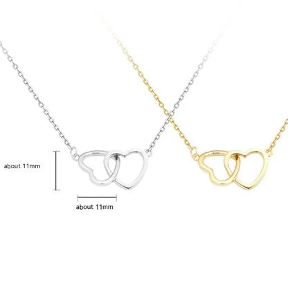 Twin Heart Minimalist Necklace