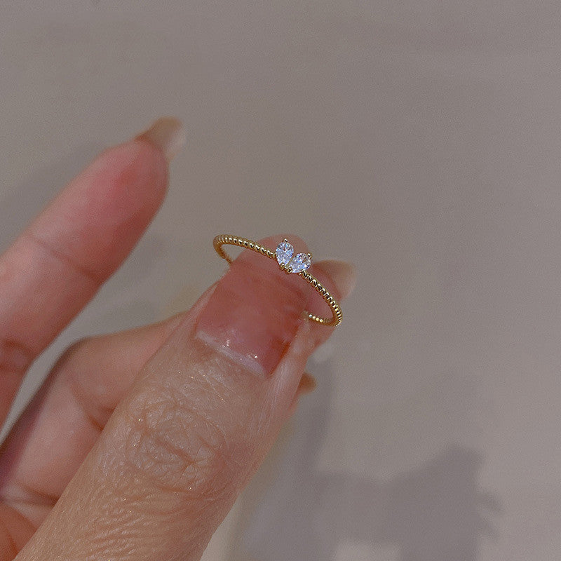 Chic Heart Zircon Ring for Women